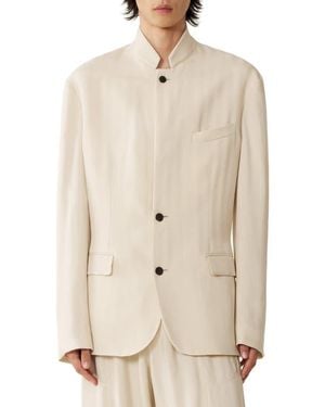 Lanvin Viscose Jacket With Stand-Up Collar - Natural