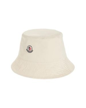 Moncler Logo Patch Bucket Hat - Natural