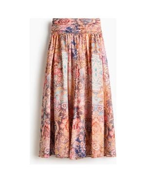 H&M Ruched-Waist Skirt - Pink