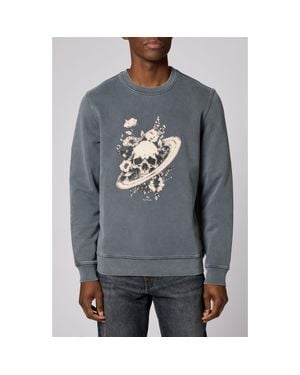 Paul Smith Skull Saturn Floral Graphic Sweatshirt - Gray