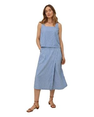 Pact Canopy Linen Wrap Skirt Made With Organic Cotton - Blue