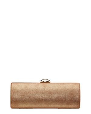 Nina Xandra Metallic Faux Leather Frame Clutch - Brown