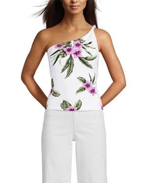 Lands' End Slender One Shoulder Top - White