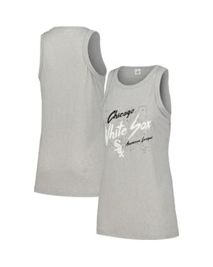 Soft As A Grape Chicago Sox Gauze High Neck Tank Top - Gray