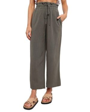 Petal & Pup Hawthorne Linen Blend Wide Leg Crop Pants - Black