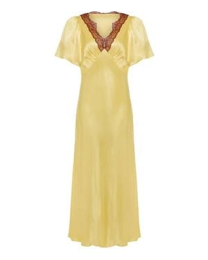 Rewritten Lace Ellis V-Neck Dress - Yellow