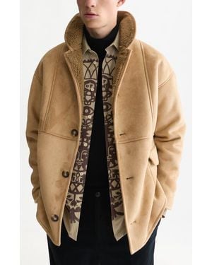 Scotch & Soda Faux Shearling Jacket - Natural