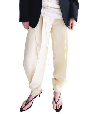Mango Satin Balloon Pants - Natural