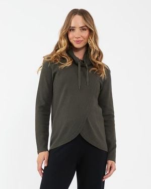 Ripe Maternity Cassie Cross Over Nursing Knit Khaki - Gray