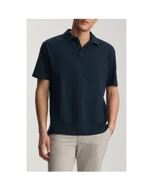 Mavi Slub Cotton Polo - Blue