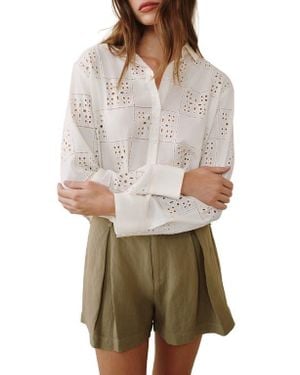 Bella Dahl Embroidered Eyelet Button-Up Shirt - Multicolor