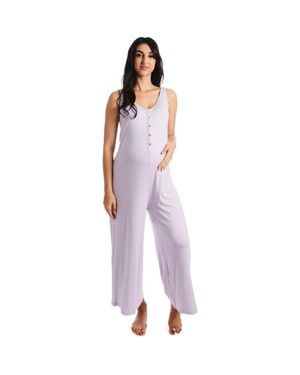 Everly Grey Luana During & After Maternity/Nursing Romper - Purple