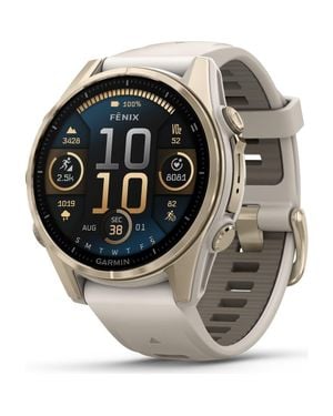 Garmin Fenix 8 43Mm, Amoled, Outdoor And Fitness Gps Smartwatch, Saphire ,Soft, Sand Band - Metallic