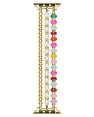 The Posh Tech Jasmine Beaded Apple Watch Watchband - White