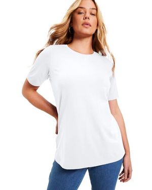 June + Vie Short Sleeve Crewneck One + Only Tee - White