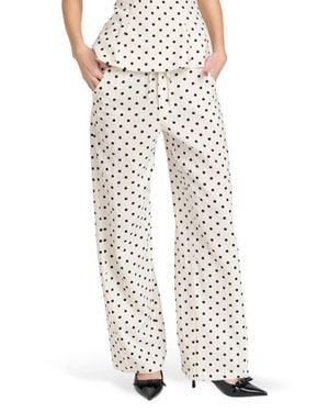 Wayf Lilah Polka Dot Wide Leg Pants - Multicolor