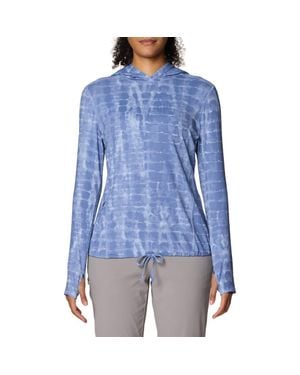 Mountain Hardwear Crater Lake Long Sleeve Upf 50+ Hooded T-Shirt - Blue