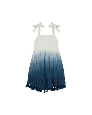 MER ST BARTH Maya Girl's Shoulder Tie Sundress Ombre - Blue