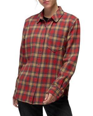 Prana Golden Canyon Organic Cotton Flannel Shirt - Red