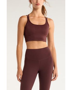 Zella Seamless Strappy Sports Bra - Red