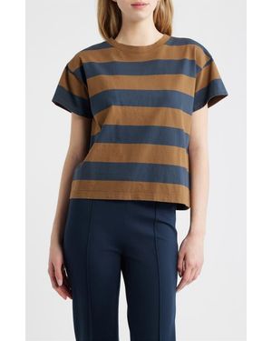 Rag & Bone Kelly Stripe Boxy T-Shirt - Black