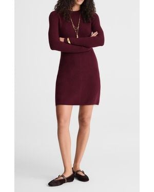 Madewell Long Sleeve Sweater Minidress - Red