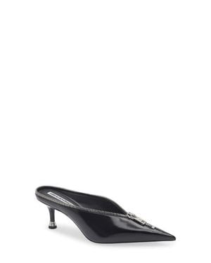Alexander Wang Akila Zip Pointed Toe Mule Pump - Black