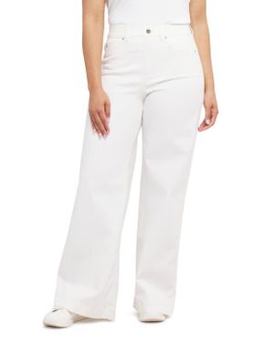 Spanx High Waist Wide Leg Pull-On Jeans - White