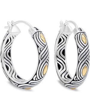 DEVATA 25Mm Woven Hoop Earrings - Metallic
