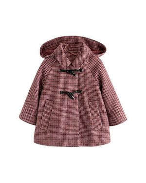 Next Kids' Hooded Houndstooth Coat - Purple