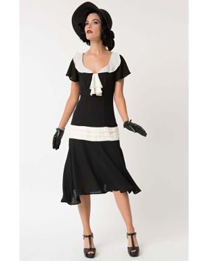 Unique Vintage 1920S Wilshire Flapper Day Dress - Multicolor