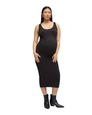 Ingrid & Isabel Textured Bodycon Midi Tank Maternity Dress - Black
