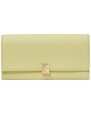 Kate Spade Deco Large Pebbled Leather Flat Wallet - Yellow