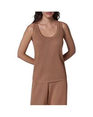 Donna Karan Rib Sweater Tank - Brown