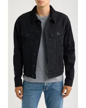 Schott Nyc Cotton Canvas Trucker Jacket - Black