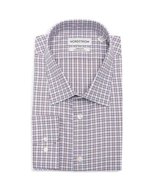 slim fit dress slacks David Donahue NonIron Mini Check Dress Shirt Trim Fit  The Foursome &  Boundary Clothing