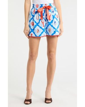 Sugarlips Lobster Bay Melia High Waist Shorts - Blue
