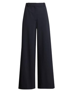 Theory Stretch Wool Wide Leg Pants - Blue