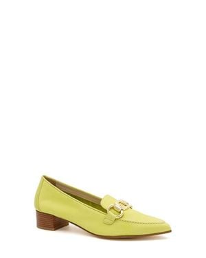 Amalfi by Rangoni Amarone Pointed Toe Bit Loafer Pump - Yellow