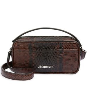 Jacquemus Le Baneto Snakeskin Embossed Leather Camera Bag - Brown