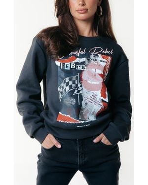 Colourful Rebel Collage Relaxed Sweat - Gray