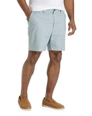 Oak Hill by DXL Big & Tall Chambray Flat-Front Shorts - Blue