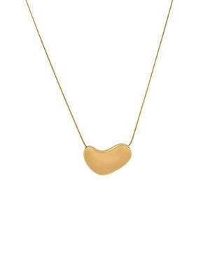 Marlyn Schiff Beaded Heart Pendant Necklace - Metallic