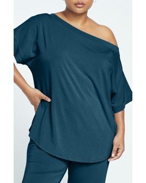 UNIVERSAL STANDARD Ultimates Dolci One-Shoulder Top - Blue
