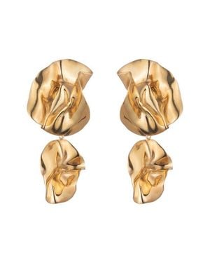 Sterling King Fold Drop Earrings - Metallic