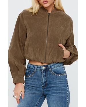 Princess Polly Jessalyn Faux Sude Jacket - Brown