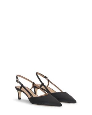 BOSS Janet Slingback Pointed Toe Kitten Heel Pump - White