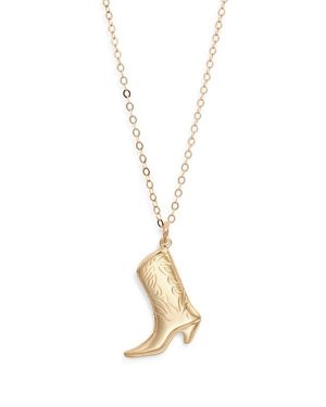Nashelle Cowgirl Boot Pendant Necklace - Metallic