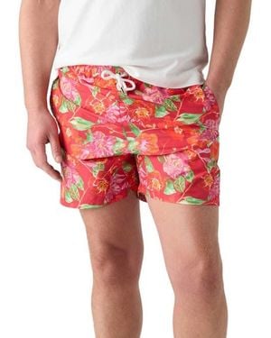 Robert Talbott Connery Drawstring Swim Trunk - Red