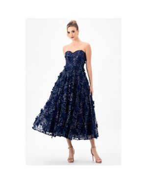 Bariano Adela Sweetheart Petal Midi - Blue